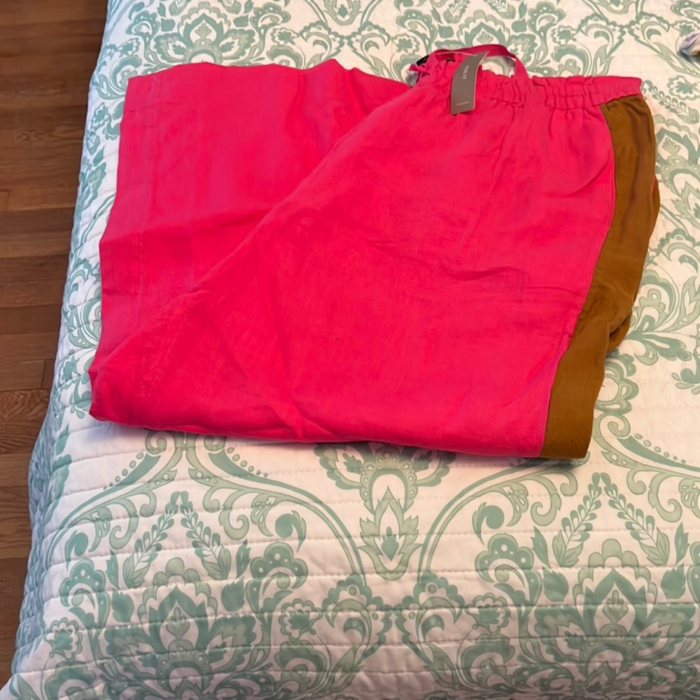 Wide leg pink and brown pants NWT from J CREW!!